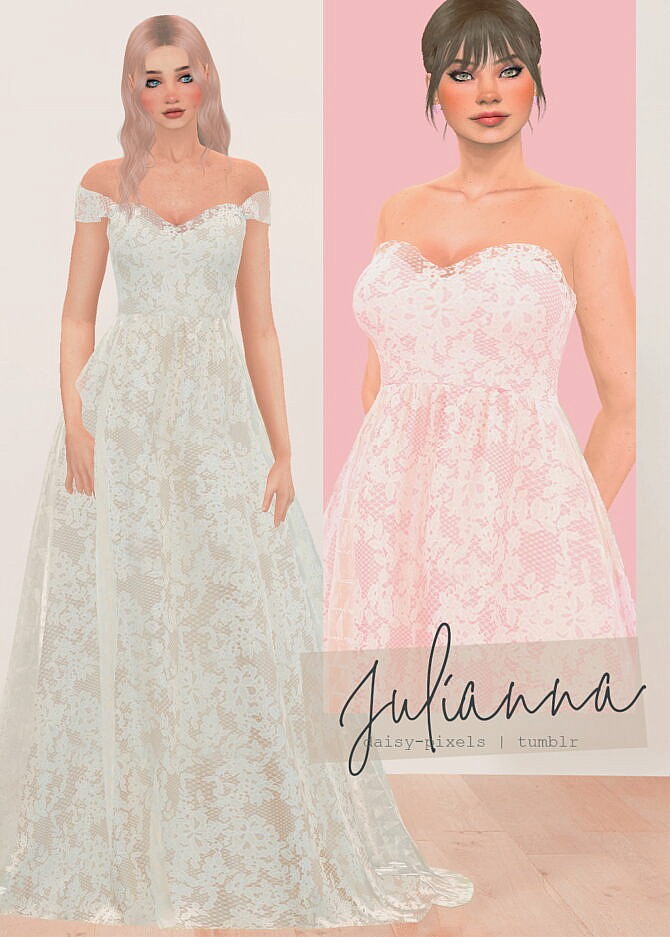 Sims 4 Julianna Wedding Dress at Daisy Pixels