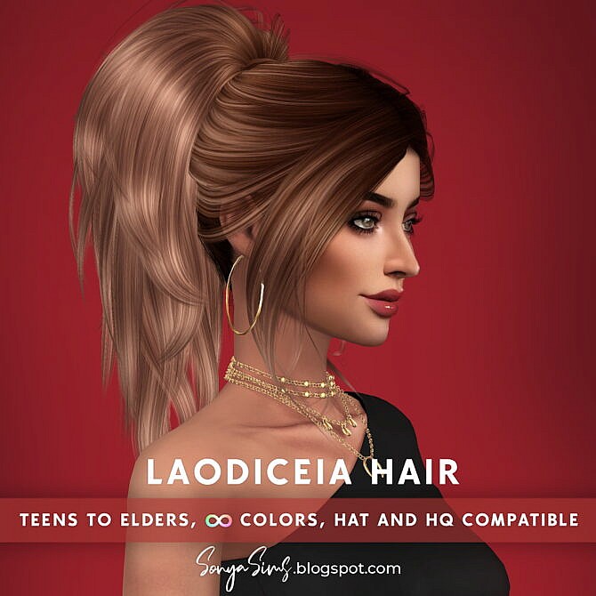 Sims 4 Laodiceia Hair at Sonya Sims