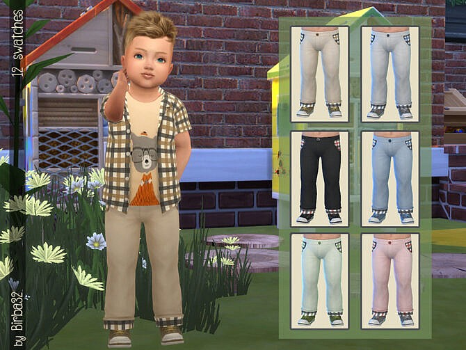 Sims 4 Little Farmer Pants by Birba32 at TSR