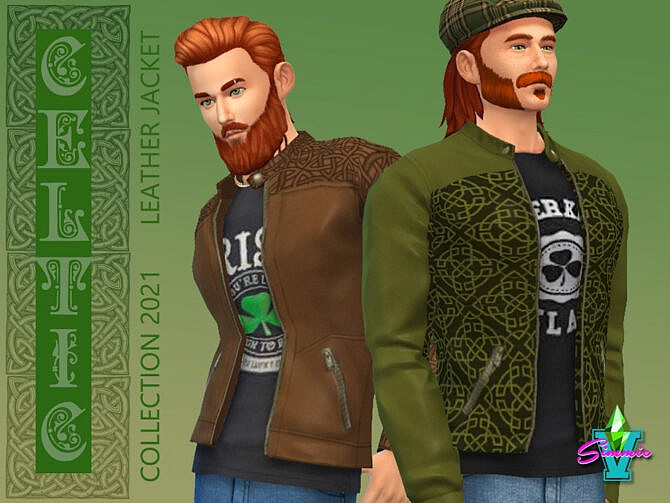 Sims 4 Celtic Leather Jacket by SimmieV at TSR