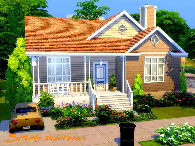 Sims 4 Simple suburbian home by GenkaiHaretsu at TSR