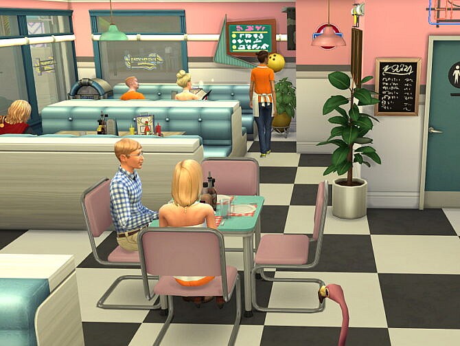 Sims 4 Retro Diner no CC Restaurant by Flubs79 at TSR