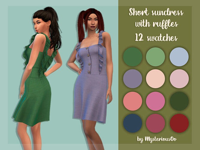 Short Sundress With Ruffles By Mysteriousoo