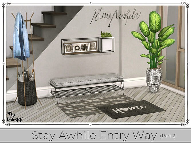 Sims 4 Entry Rack Stay Awhile Entry Way (Part 2) by Chicklet at TSR » Sims 4 Updates