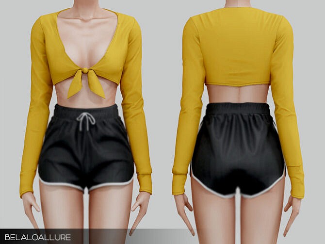 Sims 4 Panam knot top by Belaloallure at TSR