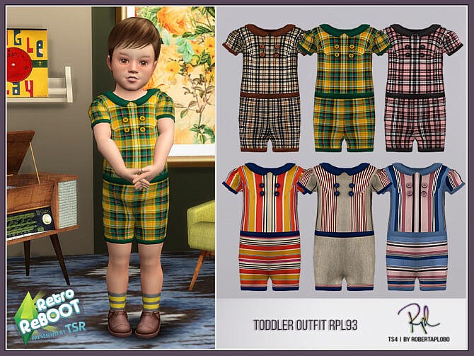 Sims 4 Retro Toddler Outfit RPL93 by RobertaPLobo at TSR