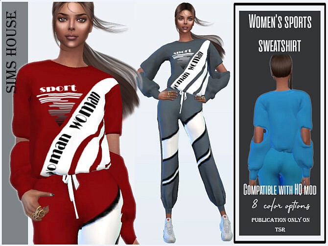 Sims 4 Womens sport sweatshirt by Sims House at TSR