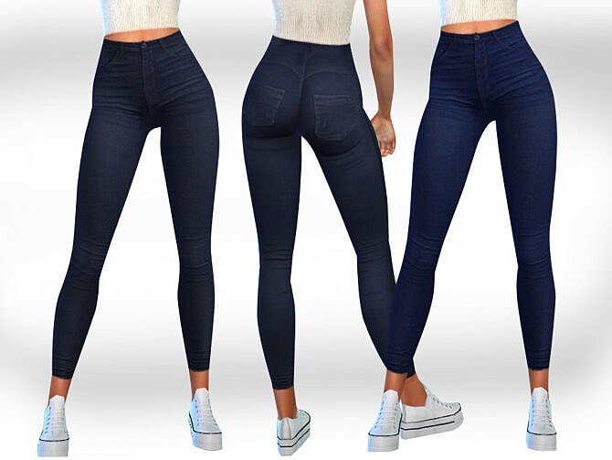 Sims 4 Dark Blue Jeans F by Saliwa at TSR