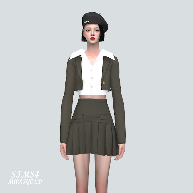 Sims 4 Pleats 2 Piece Outfit at Marigold