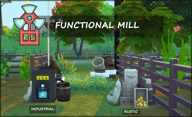 Sims 4 FUNCTIONAL MILL VERSION 0.5 at Icemunmun