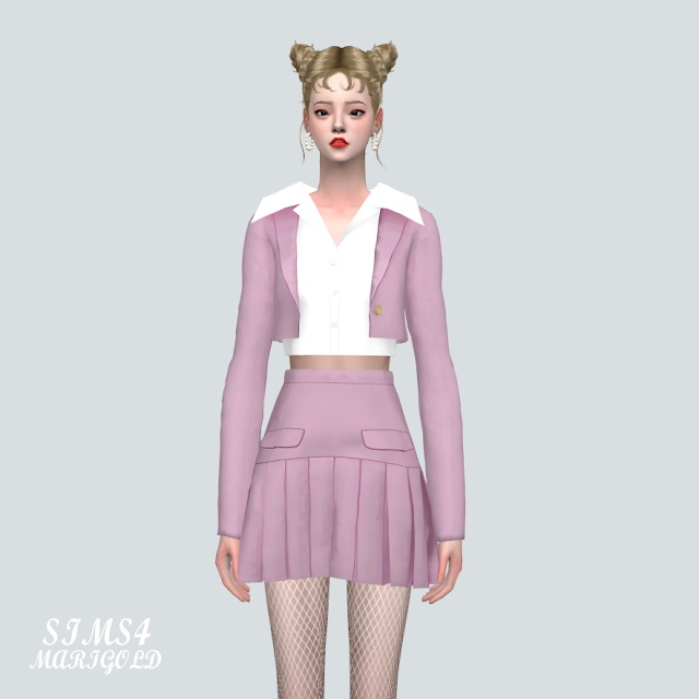 Pleats 2-Piece Outfit at Marigold » Sims 4 Updates