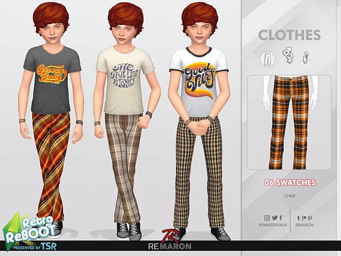 Sims 4 Retro 70s Pants for Child 01 by remaron at TSR