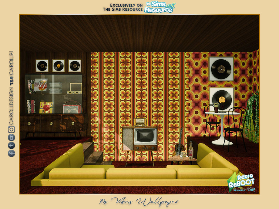 Retro 70s Vibes Wallpaper By Caroll91 At Tsr Sims 4 Updates