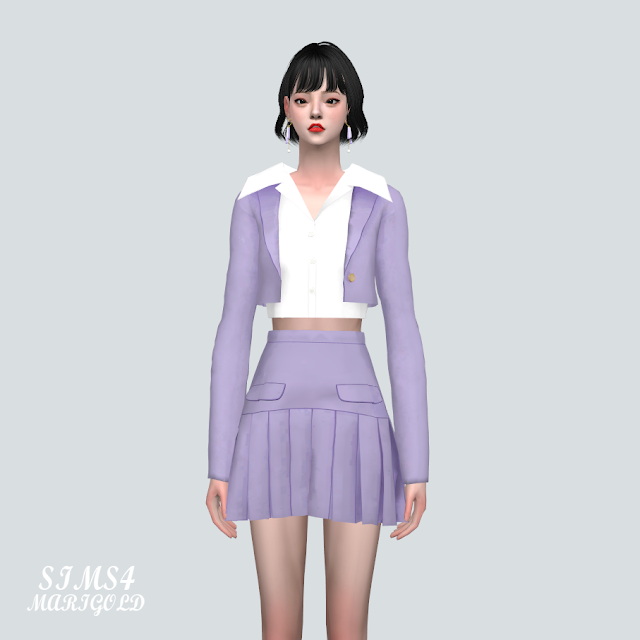 Sims 4 Pleats 2 Piece Outfit at Marigold