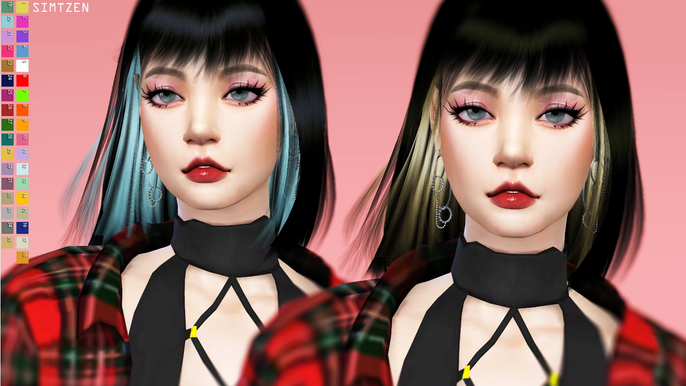 Sims 4 Updates: Hairstyles, New Hair Mesh: Lovesick Girls Lalisa Hair 003 -...