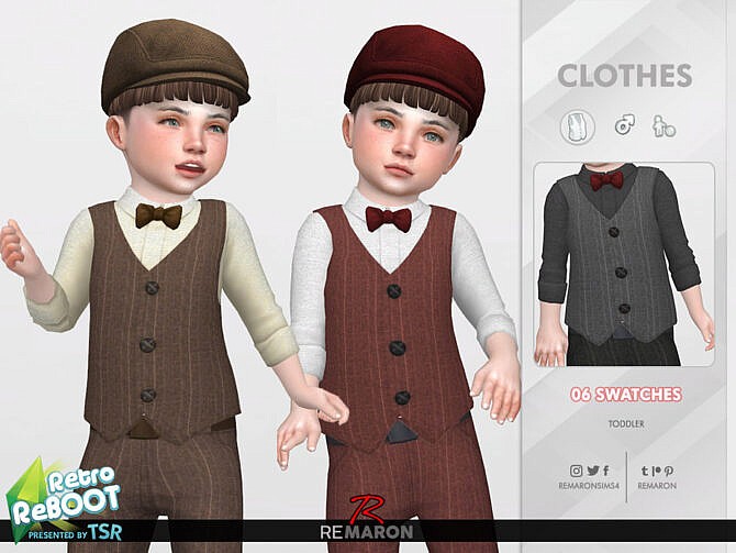 Sims 4 Retro 50s Vests for Toddler 01 by remaron at TSR