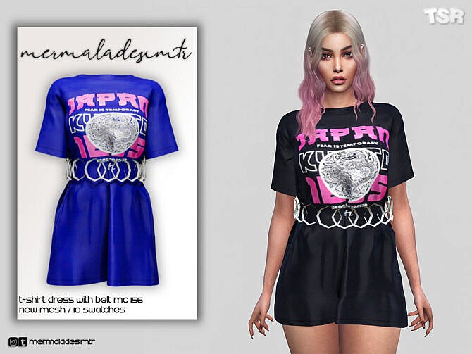 Sims 4 T Shirt Dress MC156 by mermaladesimtr at TSR