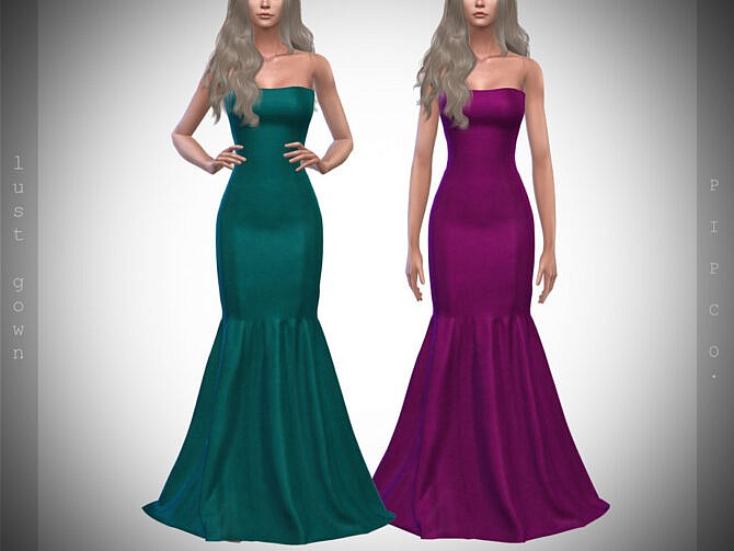 Sims 4 Lust Gown (Strapless) by Pipco at TSR