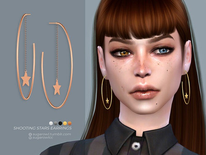 Sims 4 Shooting Stars earrings by sugar owl at TSR