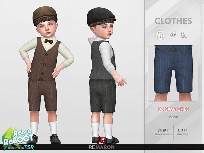 Sims 4 Retro 50s Shorts for Toddler 01 by remaron at TSR