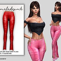 Leather Pants With Chain Belt Mc153 By Mermaladesimtr
