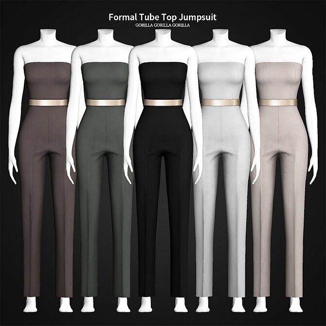 Sims 4 Formal Tube Top Jumpsuit at Gorilla