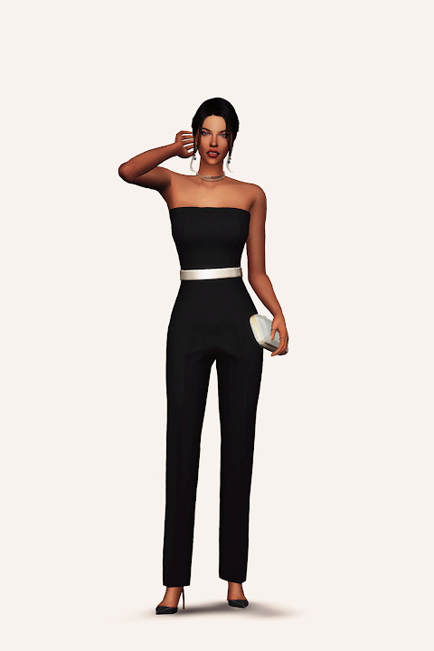 Sims 4 Formal Tube Top Jumpsuit at Gorilla