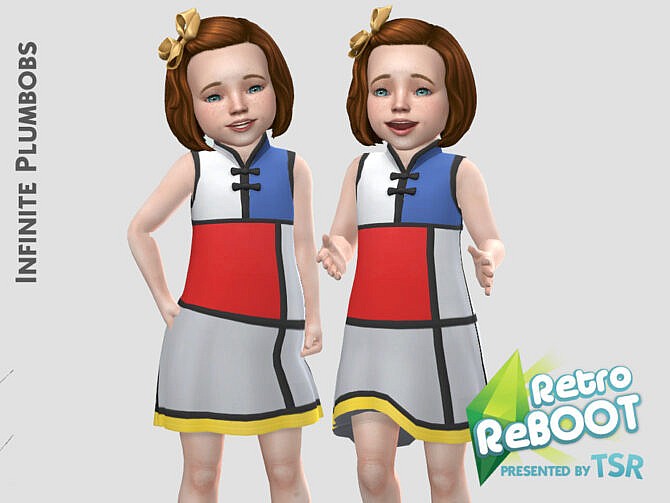 Sims 4 IP Toddler Retro Mondrian Style Dress by InfinitePlumbobs at TSR