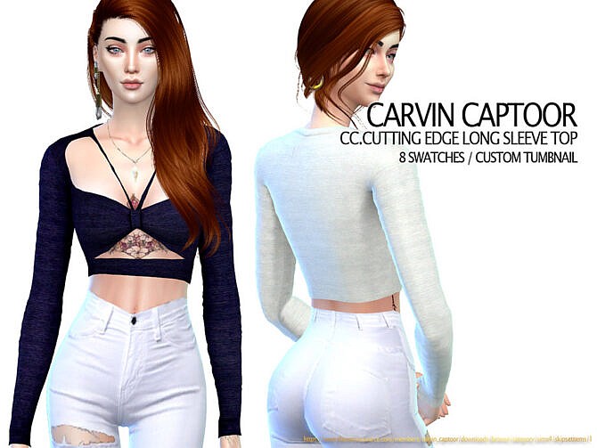 Sims 4 Cutting Edge Long Sleeve Top by carvin captoor at TSR