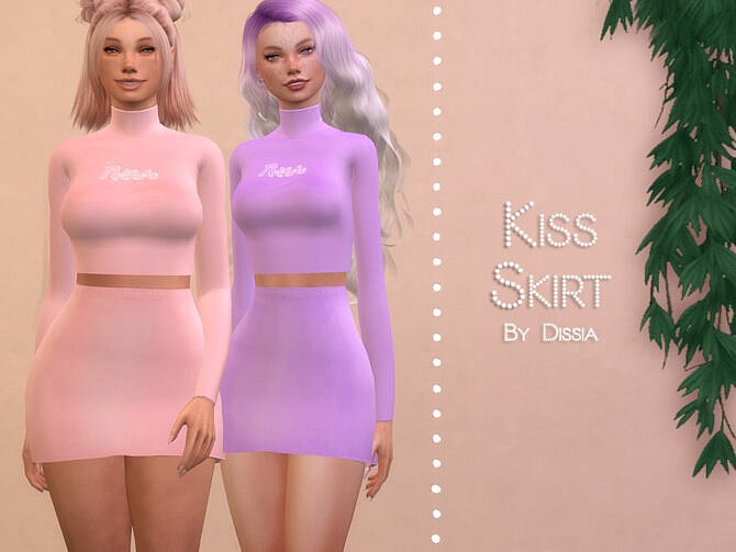 Sims 4 Kiss Skirt by Dissia at TSR