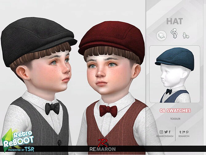 Sims 4 Retro 50s Hat for Toddler 01 by remaron at TSR