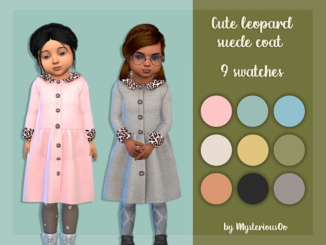 Sims 4 Cute leopard suede coat by MysteriousOo at TSR