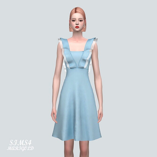 Sims 4 Flare Midi Dress SL 5 at Marigold