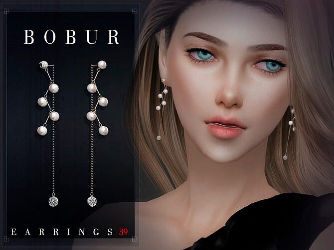 Sims 4 Pearl Earrings 39 by Bobur3 at TSR