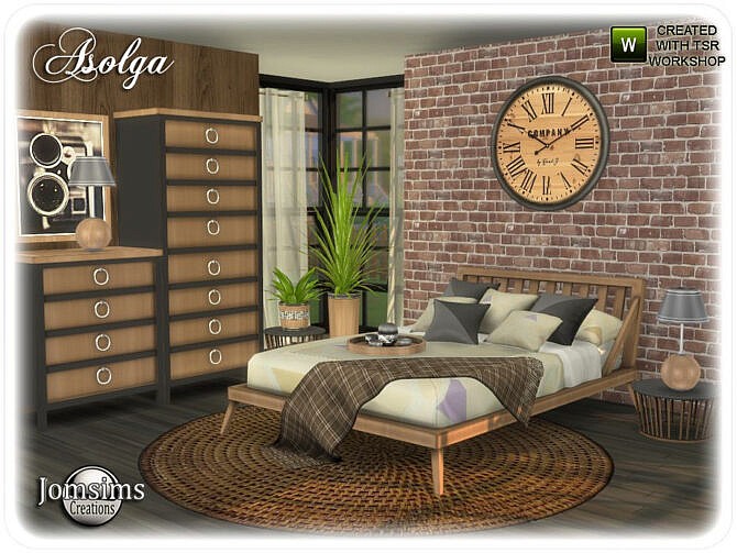 Sims 4 Asolga bedroom by jomsims at TSR