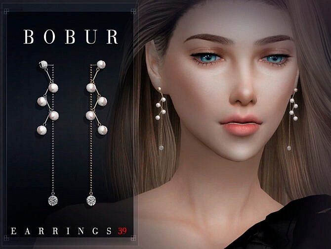 Sims 4 Pearl Earrings 39 by Bobur3 at TSR