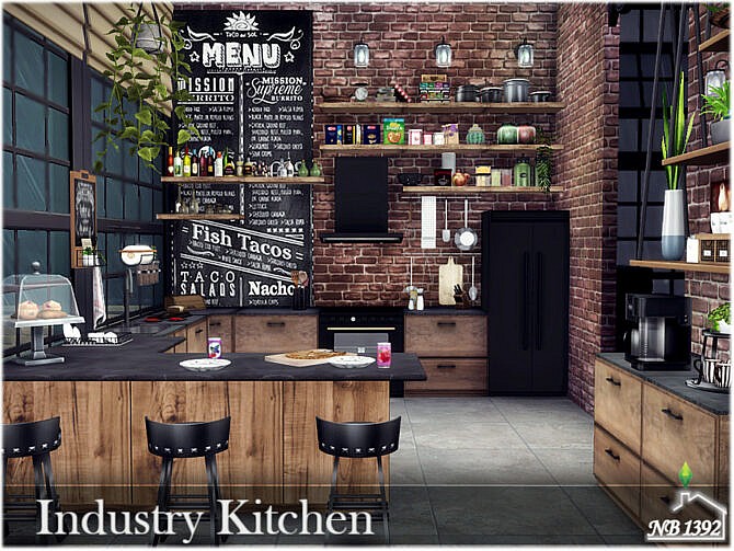 Sims 4 Industrial Kitchen by nobody1392 at TSR