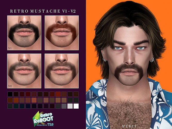 Retro Mustache V1-v2 By Merci