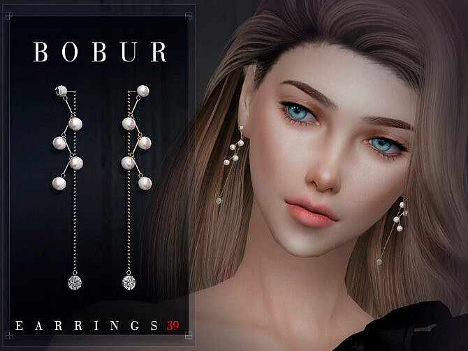 Sims 4 Pearl Earrings 39 by Bobur3 at TSR