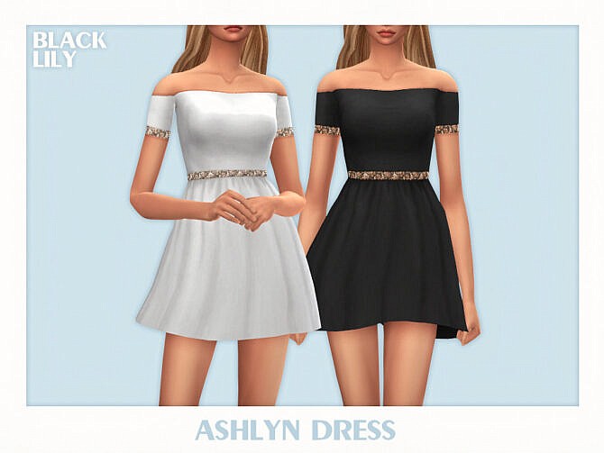 Sims 4 Ashlyn Dress by Black Lily at TSR