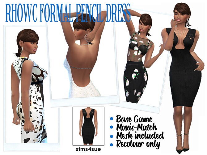 Sims 4 RHOWC’s FORMAL PENCIL DRESS at Sims4Sue