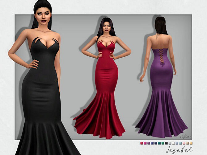 Sims 4 Jezebel Dress by Sifix at TSR