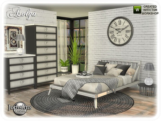Sims 4 Asolga bedroom by jomsims at TSR