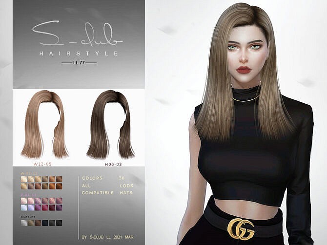 Sims 4 Fay hair N77 by S Club at TSR