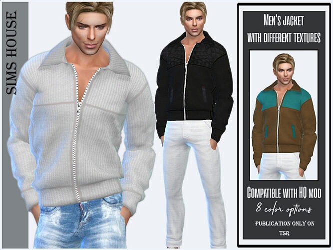 Men’s Jacket With Different Textures By Sims House