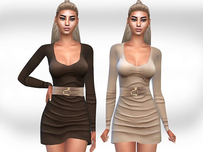 Sims 4 Formal Dress with Belt by Saliwa at TSR