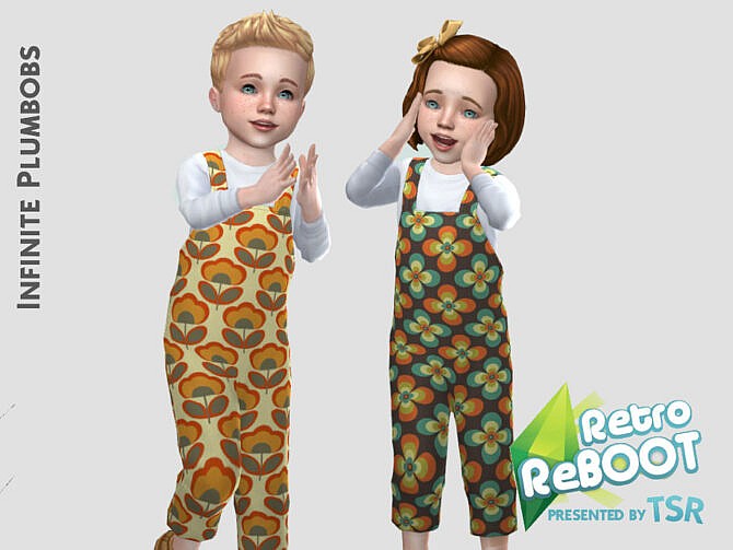Sims 4 Toddler Retro 70s Dungarees by InfinitePlumbobs at TSR