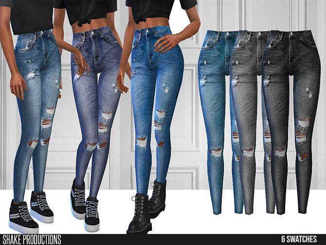 Sims 4 643 High waisted jeans by ShakeProductions at TSR
