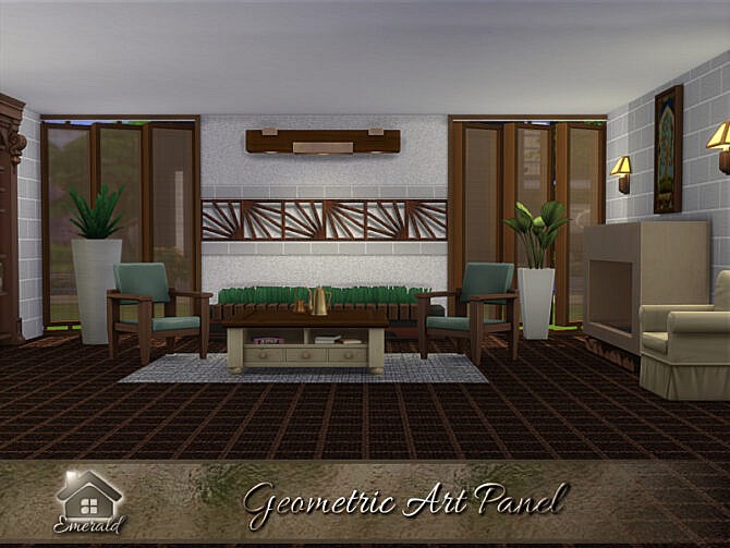 Sims 4 Geometric Art Panel by emerald at TSR
