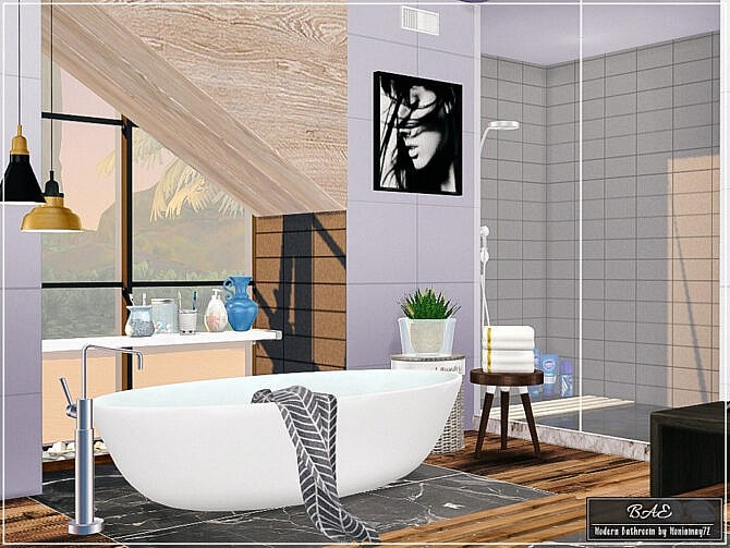 Sims 4 Bae Modern Bathroom by Moniamay72 at TSR
